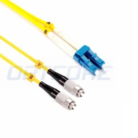 LC-FC 9/125μm OS2 Singlemode Duplex PVC Fiber Optic Patch Cable