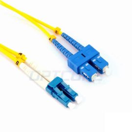 LC-SC 9/125μm OS2 Singlemode Duplex PVC Fiber Optic Patch Cable Image
