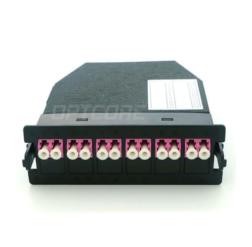 MPO-12 to 6x LC Duplex 50/125 Multimode OM4 Fiber Optic Cassette, Type A