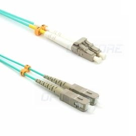 LC-SC 10G OM3 Multimode PVC (OFNR) Duplex Fiber Patch Cable