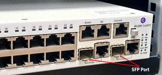 SFP ports in Acatel Lucent Ethernet switch