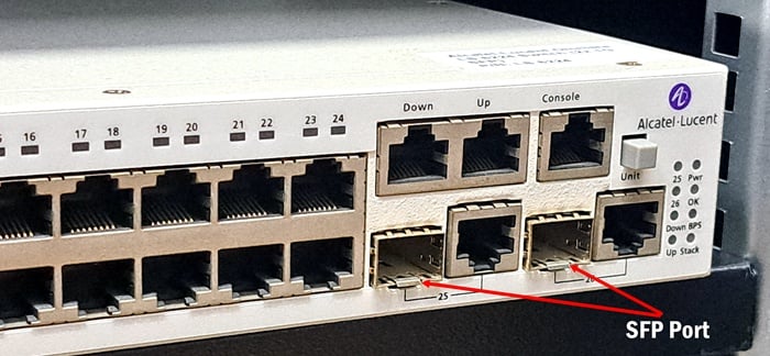 SFP ports in Acatel Lucent Ethernet switch