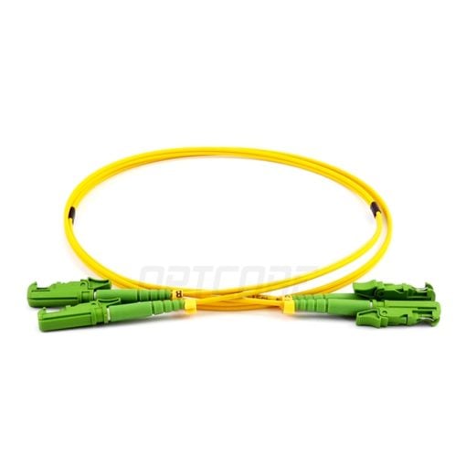 E2000-E2000 (LSH-LSH) APC Singlemode 9/125µm OS2 LSZH Duplex Fiber Patch Cable