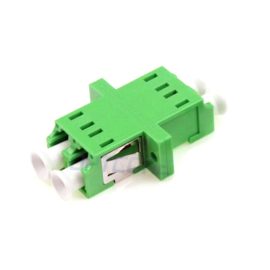LC to LC APC Duplex Singlemode Plastic Fiber Adapter, With Flange