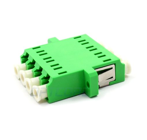 LC to LC APC Quad Singlemode Plastic Fiber Adapter, With Flange
