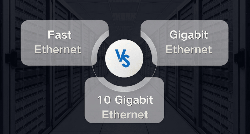 Fast Ethernet vs. Gigabit Ethernet vs. 10 Gigabit Ethernet
