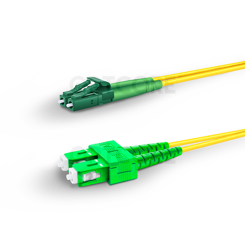 LC-SC APC 9/125 OS2 Singlemode LSZH Duplex Fiber Patch Cable - Image 2