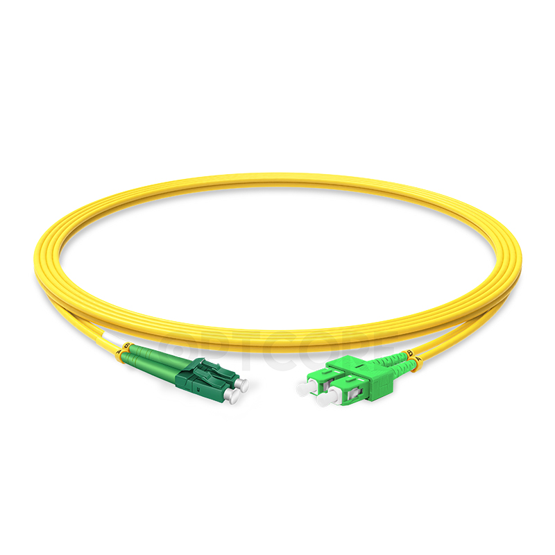 LC-SC APC 9/125 OS2 Singlemode LSZH Duplex Fiber Patch Cable