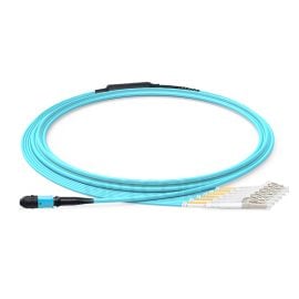 MPO to 6 LC Duplex Fiber Breakout Cable, 12 Fiber, 50/125 Multimode OM3, Female, Type A, LSZH