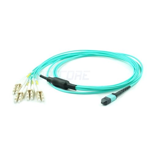 MPO-4DLC-OM3 MTP/MPO to 4x LC Duplex Multi-mode OM3 Breakout Fiber Cable