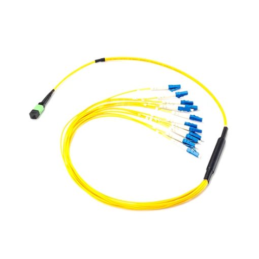 MPO Female to LC Fiber Breakout Cable, 8 Fiber 9/125 Singlemode OS2, Type B, LSZH