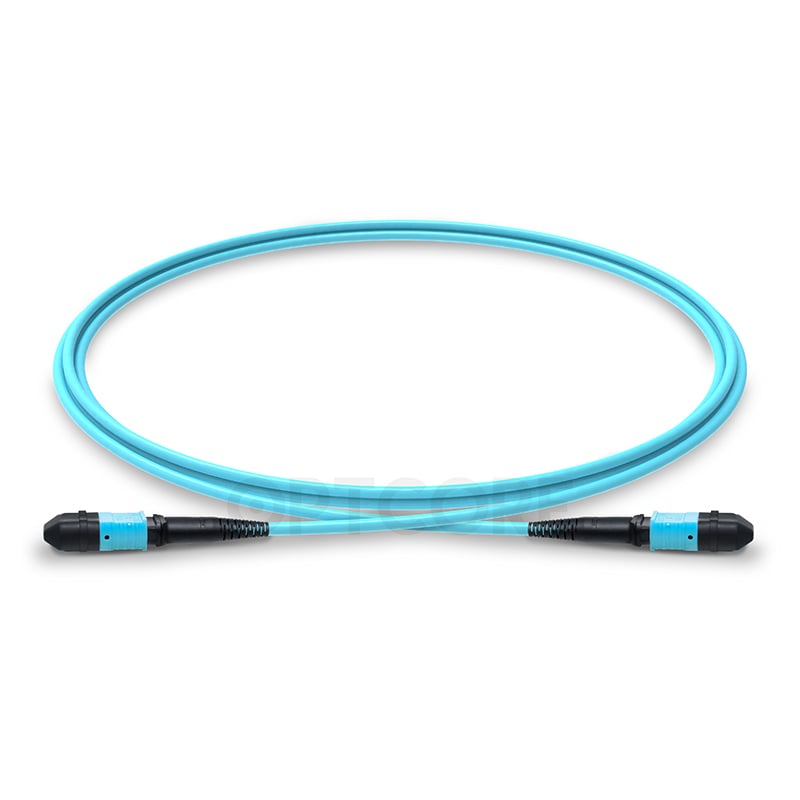 Multimode OM3 MPO-24 to MPO-24 Trunk Cable, 24 Fiber, Female, Type A, LSZH