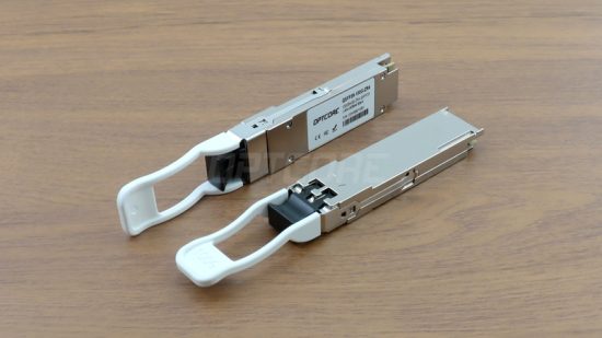QSFP-100G-ZR4 Transceiver on desk